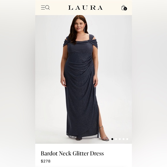 Dark blue sparkly PLUS Laura dress - Picture 6 of 6
